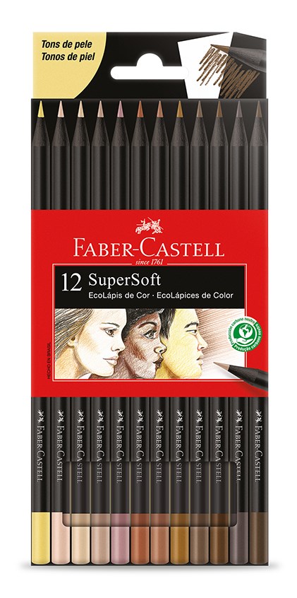 Colores Faber-Castell Ecolápices SuperSoft x 12 + 2 Ecolápices de Grafito 