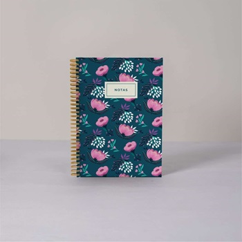 Cuaderno A5 Fera tarot td rayado obra 90 g florez azules