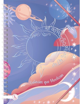 Cuaderno Reysa espiral 20 x 28 100 hs tapa dura universo rayado