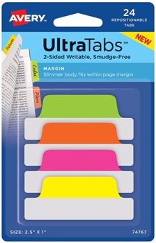 Ultratabs Avery fluo 6,3 x 2,5 x24 unidades (74767)