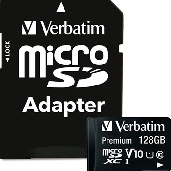 Memoria Verbatim Micro-SD 128 gb con adaptador clase 10
