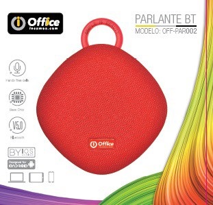 Parlante Office bluetooth par001 p/micro sd rojo