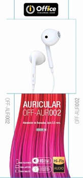 Auriculares Office insumos in ear c/manos libres aur002 blanco