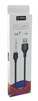 Cable Office insumos usb-a-usb tipo c 2,1 1m b011 negro  cab011