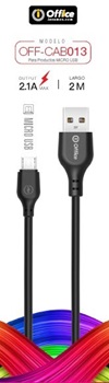 Cable Office usb-a-micro usb 2,0 largo 2m 2,1amp cab013 negro