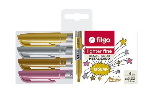 Resaltador Filgo lighter fine metalizado bl x4