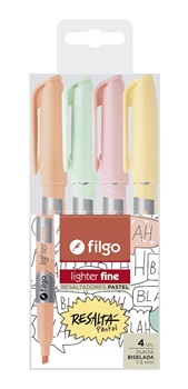 Resaltador Filgo lighter fine Pastel blister x4