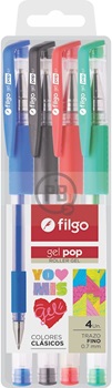 Roller Filgo gel pop 0,7 mm clásico blister x4