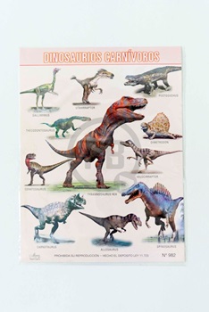 Laminas escolar Maucci x 5 Nº 982-dinosaurios carnivoros