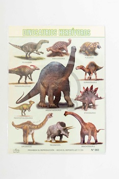 Laminas escolar Maucci x 5 Nº 983-dinosaurios herbivoros