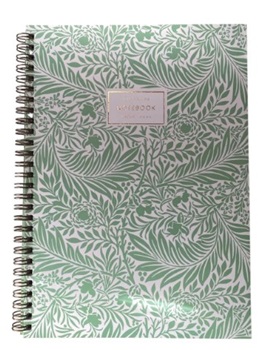 Cuaderno Decorline 18 x 25 espiral rayado hojas verdes ART1834