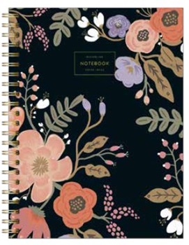 Cuaderno 29,7 Decorline tapa semirígida 80 hojas rayado flower negro ART1433
