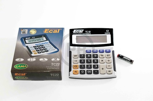 Calculadora Ecal tc22 12 digitos de escritorio + 1 pila
