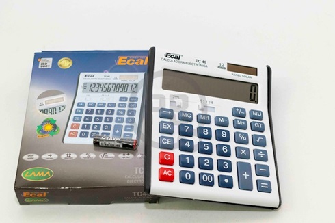Calculadora Ecal tc46 12 digitos + 1 pila