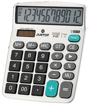 Calculadora Justop 12 digitos dual 18 x 14,5 jp-612