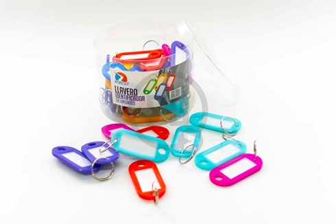 Llavero identificador plástico x 50 unidades multicolor