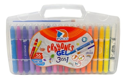 Crayones gel acuarelables Ezco x36 + pincel