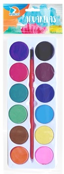 Acuarela Ezco caja acrilica premium 12 colores + pincel