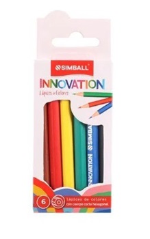 Lapices de colores Simball x 6 cortos innovation