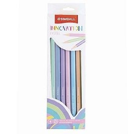 Lapices de colores Simball x 8 largos innovation Pastel