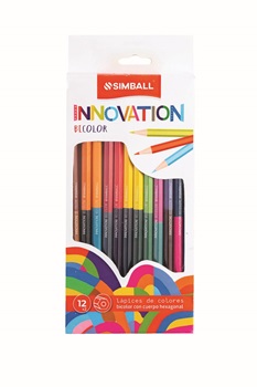 Lapices de colores Simball x 12 largos innovation bicolor