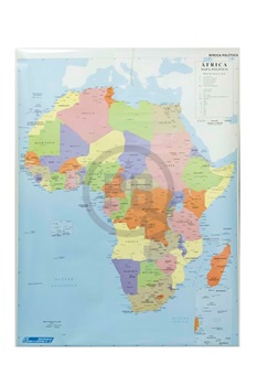 Mapa mural Africa d/faz físico político lamina/var 95 x 130 cm