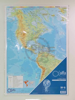Mapa Alfa Nº 6 continente americano físico político