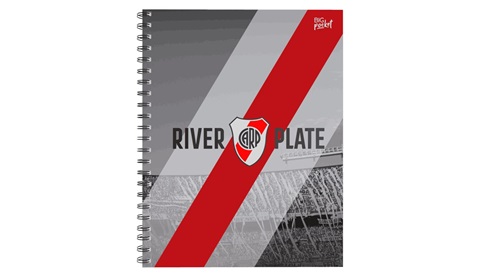 Cuaderno 16 x 21 tapa dura 96 hojas rayado espiral River Plate