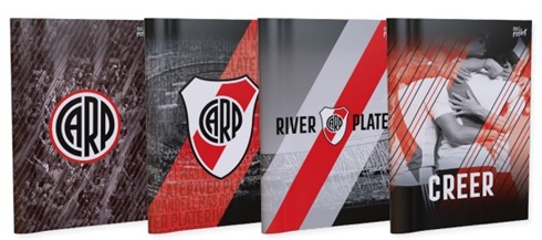 Cuaderno 16 x 21 tapa flexible 48 hojas rayado River Plate