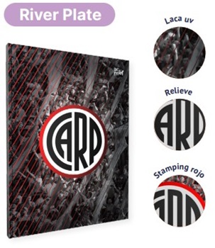 Cuaderno 19,5 x 24 tapa dura 48 hs River Plate