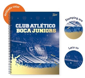 Cuaderno 29,7 tapa flexible 80 hojas rayado Boca Juniors