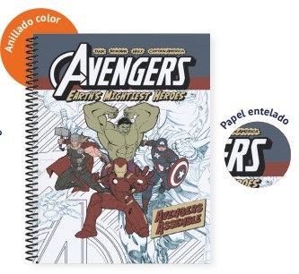 Cuaderno 29,7 tapa flexible 80 hojas rayado Avengers clasica