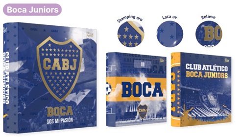 Carpeta 3 anillos redondos 40 mm cartoné Boca Juniors