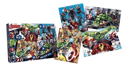 Puzzle x4 24, 36 y 30 x 2 piezas 16 x 20 Avengers