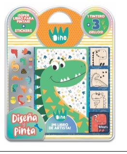 Set diseña y pinta c/sellos Dino ART 5780