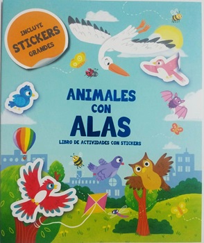 Libro de actividades animales con stickers 20 pag con alas