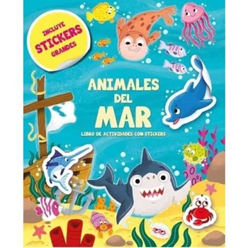 Libro de actividades animales con stickers 20 pag del mar