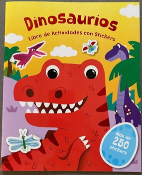 Libro de actividades c/stickers dinosaurios