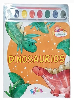 Libro para colorear pintorcito c/acuarelas dinosaurios