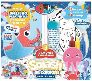 Libro Splash + crayones para agua + esponja ocean ART5455