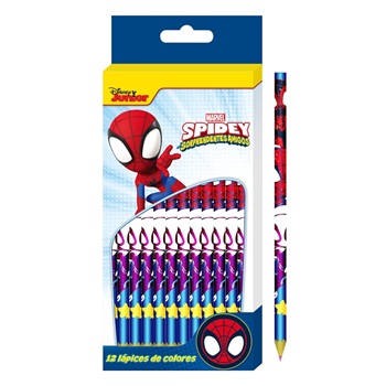 Lapices de colores x 12 largos spidey/spiderman ARTsp367/ha502