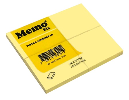 Notas adhesivas memo fix 50 x 37 amarillo