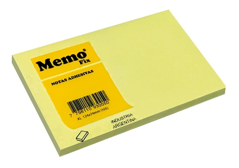 Notas adhesivas memo fix 125 x 74 amarillo