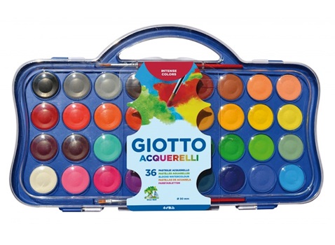 Acuarela Giotto 36 colores bandeja + pincel