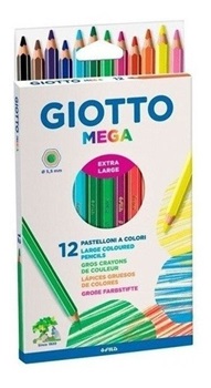 Lapices de colores Giotto mega 5,5 mm x12 largos