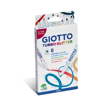 Marcador Giotto turbo glitter x 8 colores