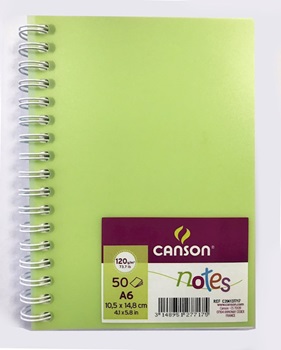 Block Canson artbook notes 50h A6 120g verde