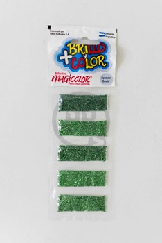 Brillantina verde sob 5 gramos