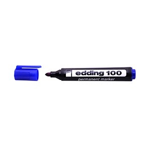 Marcador Edding 100 permanente punta redonda azul