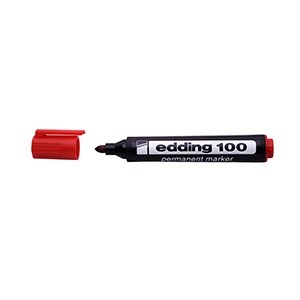 Marcador Edding 100 permanente punta redonda rojo